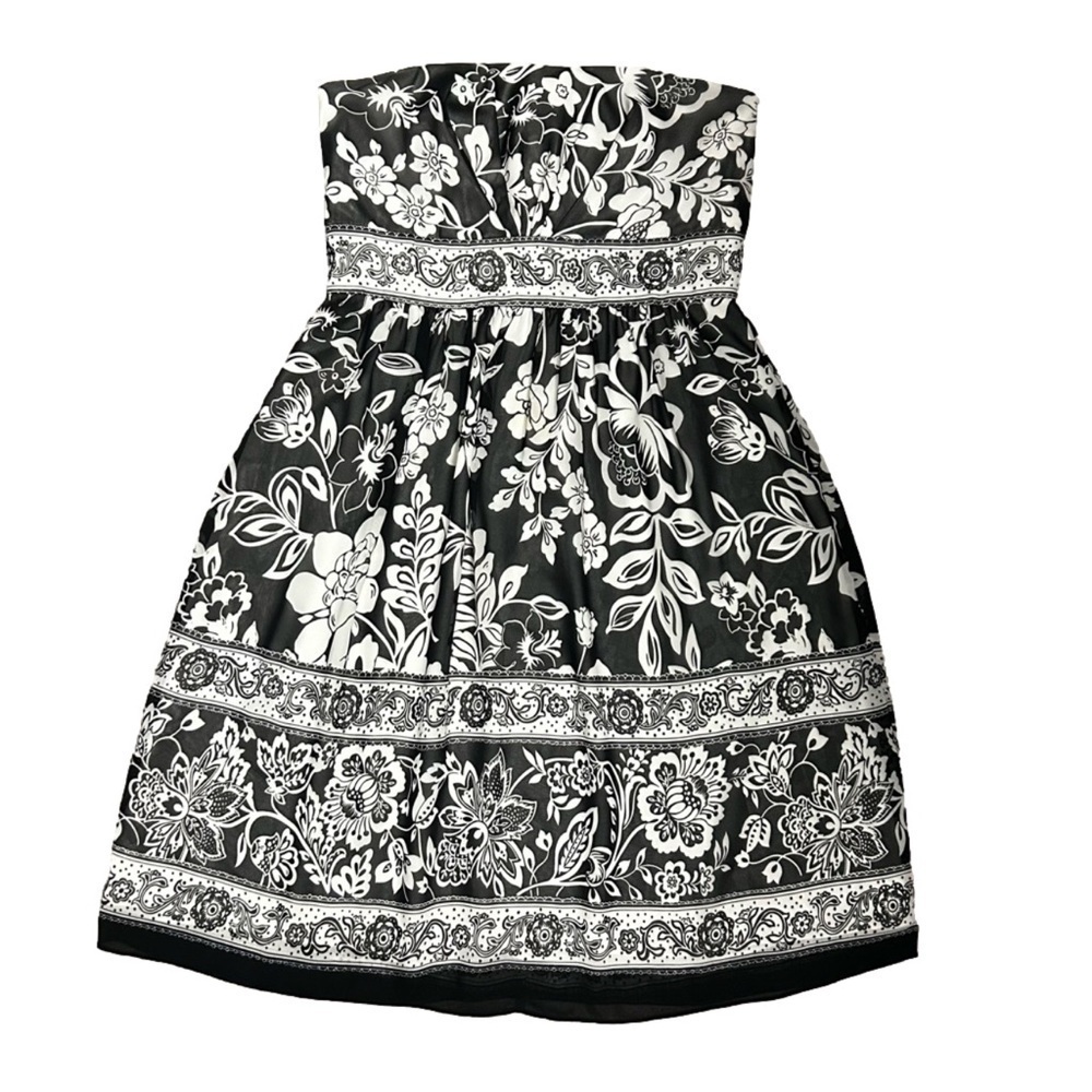 White House Black Market Women's Strapless Floral Mini Dress, Size 4